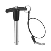 T Handle Lock Pins,25/64" Pin Dia.2-23/64" Usage Length w Lanyard Cable(10-60mm)
