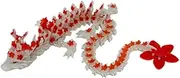 Fidget Toys, Dragon Toys, Flexible Sleek Indoor Joint, Light Weight Realistic Decorative Printed, Table Decorations for Kids, Home, Outdoor, Present, 28.5cm, Red, Orange, Blue