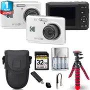 Kodak Pixpro FZ45 Camera (White) + Tripod + Case+ 1 Yr Warranty