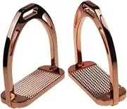 Oshhni 2 Pieces Horse Riding Stirrups Replacement Easy to Use Anti-Slip Shiny Equestrian Supplies Horseback Riding Tack for Training
