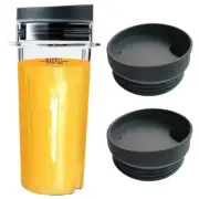 2x 16oz Replacement Mixing Cups with Rubber Lids For Nutri Ninja BL770/BL780/660