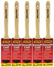 Uni-Pro Smooth Coat Paint Brushes Synthetic Sash Cutter 38mm Pack of 5 Top Quali