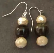 Handmade Earrings Tiger Eye Gemstone Dangle Style Earrings