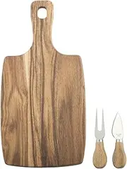 H+H DiGola Degustation Set with Chopping Board and 2 Cutlery Brown