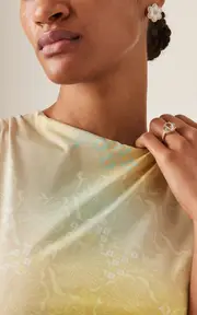 [Ashley McCormick] 18K Yellow Gold Pave Diamond Agate Stud Earrings