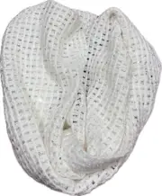 Justice for Girls White Sequin Infinity Scarf~One Size~NWT~Christmas!