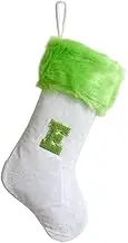 Personalized Alphabet Christmas Stocking Large Green Velvet Stocking with 26 Letters Gift Tree Pendant Xmas for Home Decorations