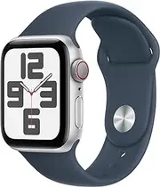 [Apple] Watch SE (2nd Gen) [GPS + Cellular 40-mm] Smartwatch with Aluminum Case with Silver Sport Band S/M