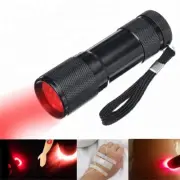 670nm 9LED Deep Red Lights Flashlight Against Deteriorating Eyesights Red Torch