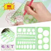 3PCS Circle Template Plastic Circle & Oval Measuring Drawing Rulers Set