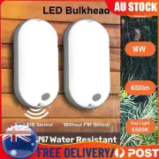 14W LED IP67 PIR Sensor Oval Bulkhead Wall Ceiling Light Lamp Outdoor Security