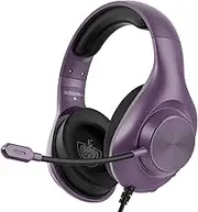 Gaming Headset PS4 Headset, PS5 Headset with 7.1 Surround Sound, Gaming Over Ear Headphones with Noise Cancellation, Flexible Mic Memory Earmuffs, for PC, PS5, PS4, Switch (Purple)