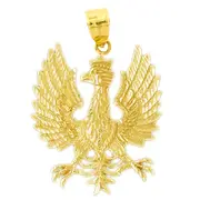 14K Gold Eagle Crest Pendant