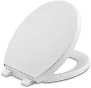 KOHLER 4009-0 Reveal Round Toilet, Grip-Tight Bumpers, Quiet-Close Seat, Quick-Attach Hardware, White