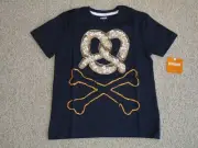 NWT NEW GYMBOREE EVERYDAY PLAYWEAR PRETZEL CROSSBONE BLUE TEE SIZE S SMALL 5-6