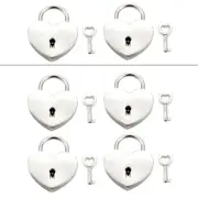 2/4 Sets Heart Shaped Lock Keychain Pendant Mini Love Shape Padlock with Key