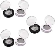 6 Pcs Single Eyeshadow Case With Magnets - Empty Makeup Container, Holder for Lipstick Palette - Round Magnetic Eye Box - Black, White