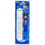The Brute Power Co BPPB4USB2 4 Socket Powerboard - 2 USB + 1 Switch - 1m Cord SAA Approved [BPPB4USB2 switch]