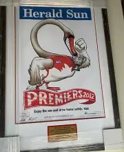Sydney Swans 2012 Premiership Poster - Herald Sun - Mark Knight - Framed