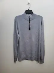 JOHNNIE-O LIGHT GRAY BARON WOOL BLEND 1/4 ZIP PULLOVER SWEATER JMSW1810 XL