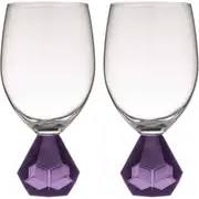 2PK Zhara 350ml Wine Glass Water/Juice Cocktail Drinkware Glassware Cup Amethyst