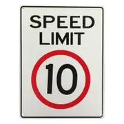 3x Speed Limited 10km Shared Zone Children Traffic Sign 200x300mm Metal Quality