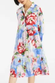 NEW PETER ALEXANDER WOMENS BLUE FLORAL NIGHTSHIRT SLEEP TEE NIGHTIE S RRP$99.95
