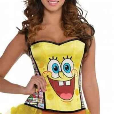 NWT SpongeBob SquarePants Corset Bustier Halloween Costume Cosplay Adult Sexy