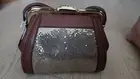 Oroton Archive Mini Bag (Silver mesh with brown leather)