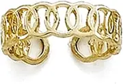 [JewelryWeb] 14k Yellow Gold Linked Circles toe ring-toe ring for Women