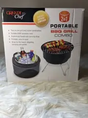 Grande Chef 2 in 1 Portable BBQ Grill Combo - New in box - Box slightly damaged