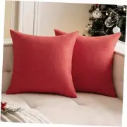 Set of 2 Outdoor Throw Pillow Covers Christmas 16" x 16" (Pack of 2) Red