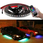 Car Auto RGB LED Strip Underbody Under Glow Neon Light Kit 90/120cm App Control/