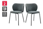 Set of 2 Ovela Kerby Dining Chairs (Charcoal)