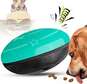 【2020 Upgraded】 Dog Treat Toy Dog Treat Ball Food Dispensing Toy Interactive Dog Toy Squeaky Burger for Aggressive Chewers for Medium Puppy Dogs Playing Chasing Chewing (Blue)