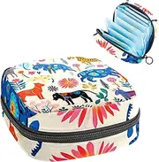 Period Bag,Sanitary Napkin Storage Bag,Animals Different Patterns Cute,Tampon Bag for Purse