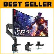 Premium Ergonomic Monitor Arm for 17" to 49" Displays - Full Motion Adjustable