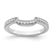 0.15ct. CZ Solid Real 14k White Polished Matching Wedding Wedding Band Ring
