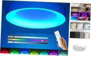 RGB Led Flush Mount Ceiling Light with Remote Control, 11 Inch 11 inch White