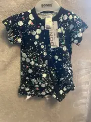 BONDS 2016 Black Glitter Bomb Zippy Zip Wondersuit Romper Size 0 *BNWT*.