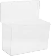 SUPVOX Transparent Card Storage Box with Lid Small Plastic Organizer for Greeting Cards Craft Projects Clear Design for Easy Visibility Orderly Storage