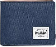 [Herschel] Unisex Adults' Bi-Fold RFID Protected Wallet - Blue, Striped Faux Leather