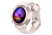 2 in 1 Bluetooth Smart Watch TWS Wireless Earphones 1.28" 9D Touch Screen BT 5.0 - Gun Pink