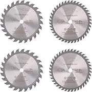 4Pack 4-1/2 Inch Compact Circular Saw Blade Set with 3/8"(10MM) Arbor, 115MM 24T/40T TCT Carbide Tipped Teeth Circular Saw Blade Assorted for Wood, Plastic and Composite Materials