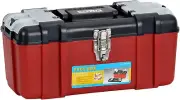 Portable Tool Storage Box, Organizers with Mental Latches and Detachable Tray (1
