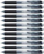 Pentel Energel-X Liquid Gel Retractable Pen 0.4mm Nib Black Ink, Box of 12 Pens (BLN104-A)