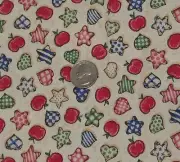 Fabri-Quilt Fabric Mini STAR HEART APPLE Stripes & Dots Patchwork Pets 2½ Yards