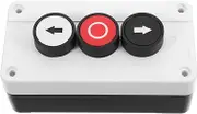 3-Pole Waterproof Push Button Switch Box Emergency Stop Switch Momentary Push Button Control Box for Winch Roller Door