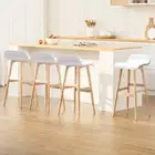 Elegant White PU Leather Bar Stools Set of 4 Comfortable Padded Seat -WHX4