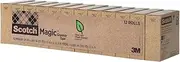 Scotch Magic Greener Tape, Invisible Tape for Fixing Paper, Office Supplies and Back to School Supplies, 0.75 in .x 900 in., 12 Rolls